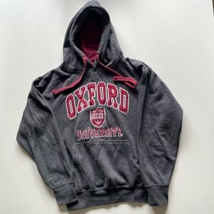 Oxford University Hoodie XS | Authentic Collegiate Pullover | Charcoal